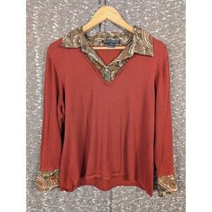 Vintage Scott Taylor Paisley Long Sleeve Blouse Women's‎ XL